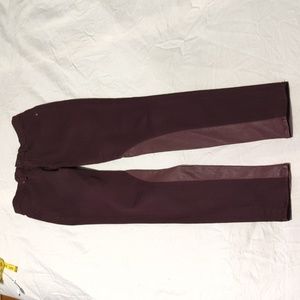 Rag and Bone Maroon Skinny with Leather Riding Style Denim Jean Pant Sz …